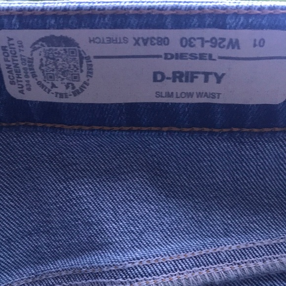 Diesel Jeans Women Size 26 Blue D Rifty slim low waist women’s jeans Brand New - Picture 15 of 15